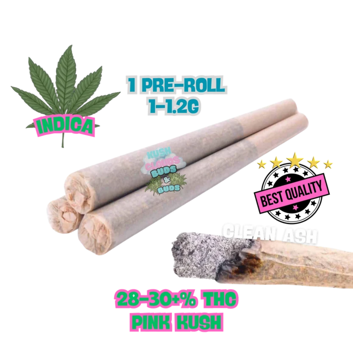 (1g-1.2g) Pink Kush (Indica) AAAA