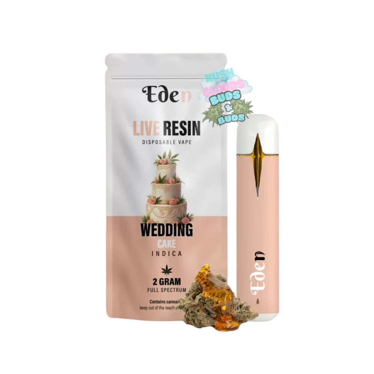 (Indica) White Wedding Live Resin Disposable Vape (2gr)